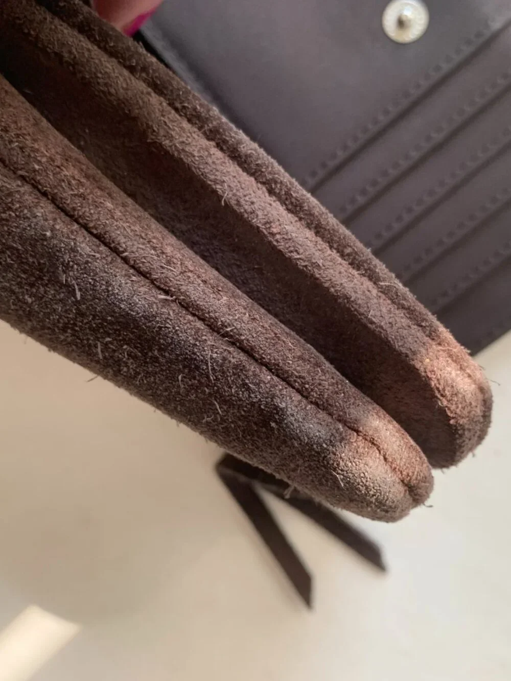 American Eagle Vintage Y2k Suede Wallet Dark Brown Lace Up Small Bifold Boho Hip